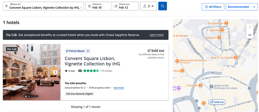 Hotel showing as sold out in search