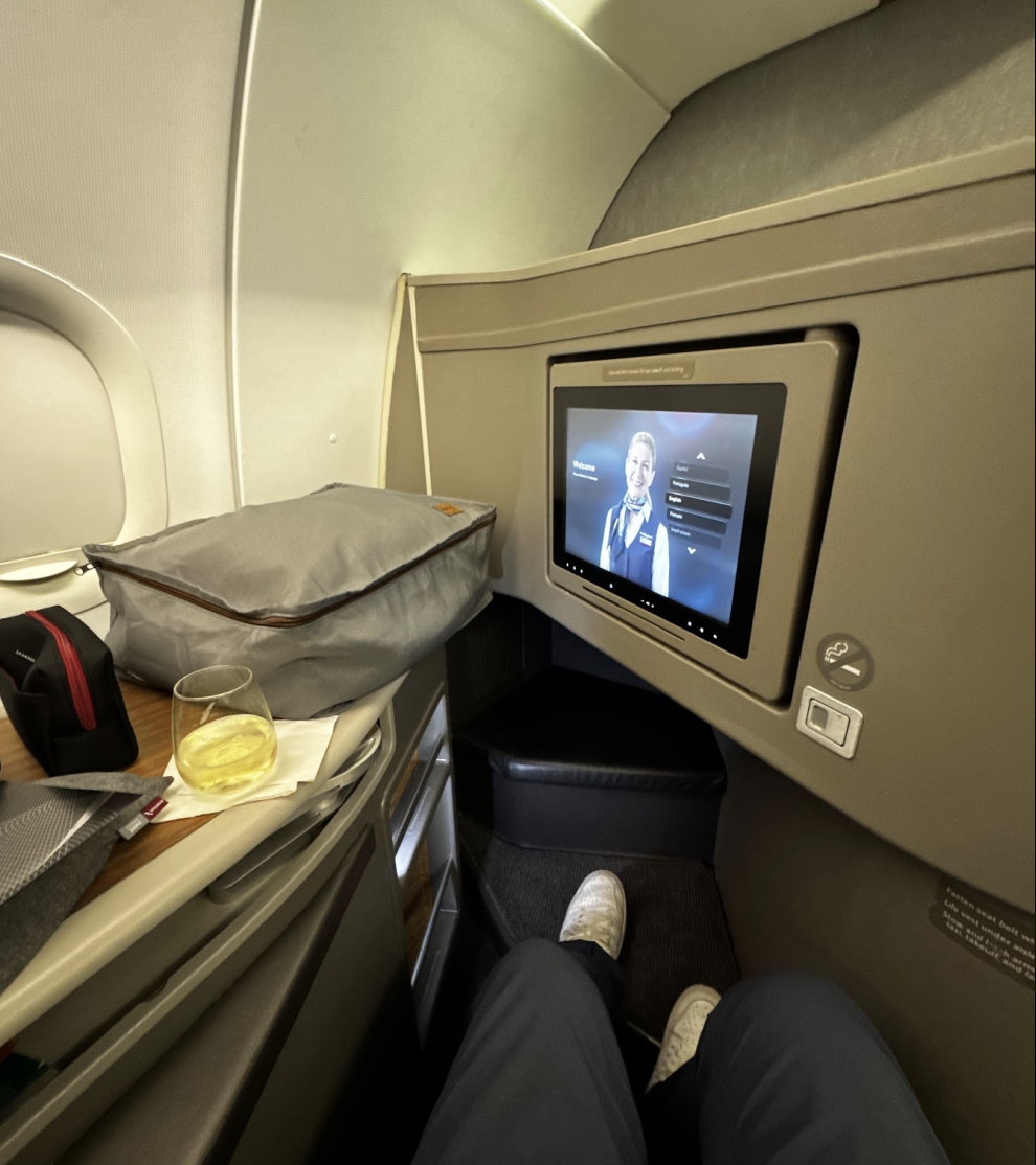 American Airlines flagship first class seat on transcon route